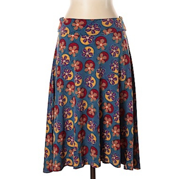 LuLaRoe midi floral print flowy skirt size Large